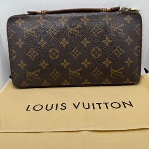 Louis Vuitton LV Vintage Monogram Voyage Travel Organizer Wallet Case & Dustbag